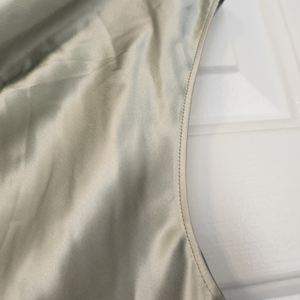 Silver Draped Cap Sleeve Blouse - Picture 5 of 5